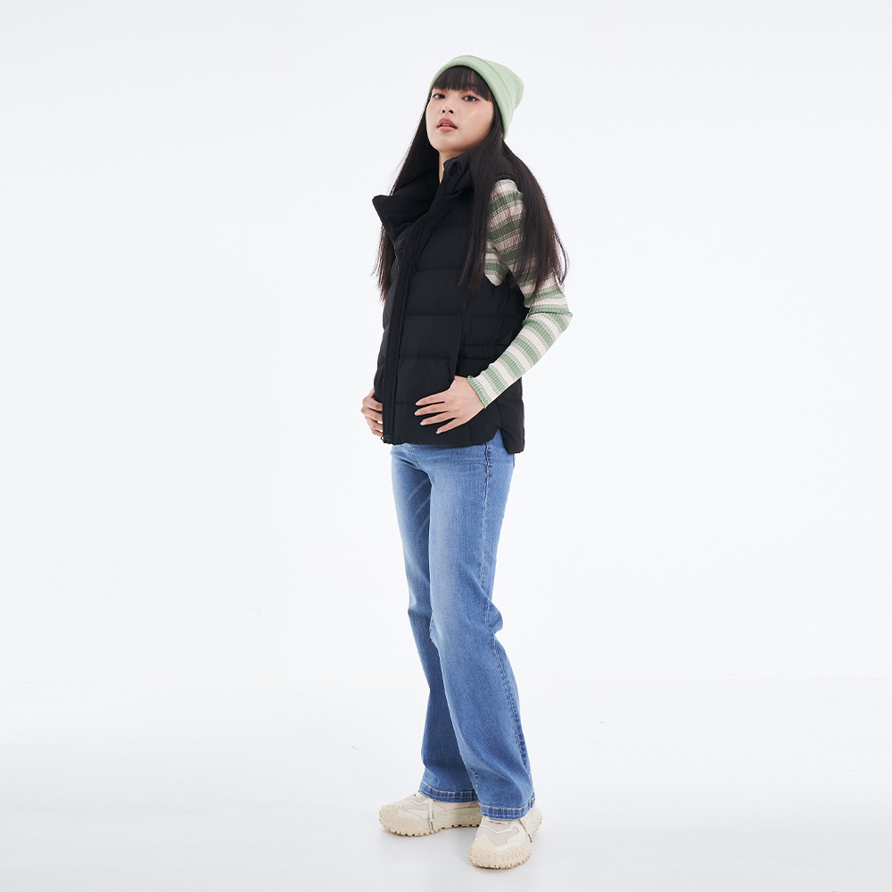 5th STREET｜女裝｜後調節設計修身羽絨背心｜黑色