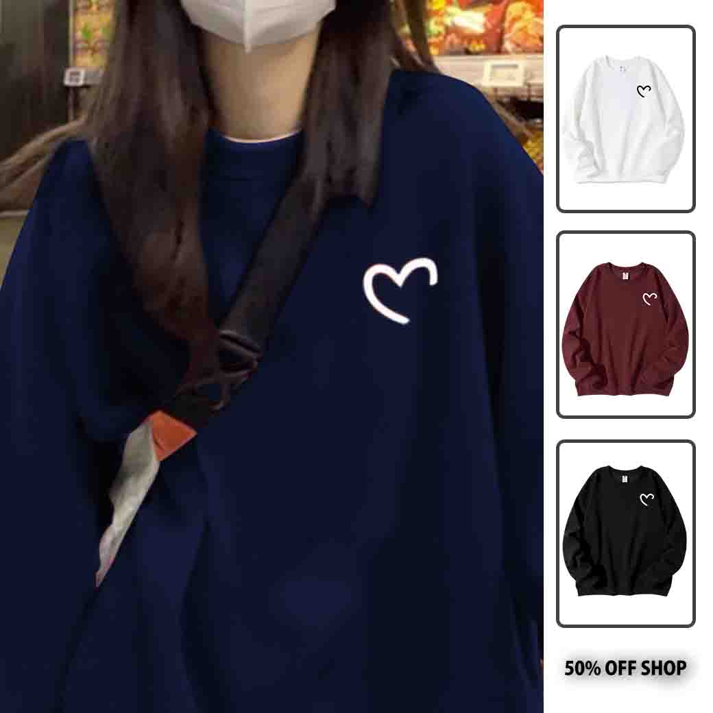 日系加絨愛心圓領大學TEE_0