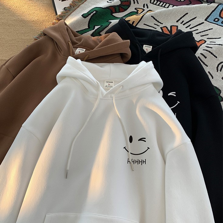 每天都要笑一個 加絨連帽純棉大學TEE_0