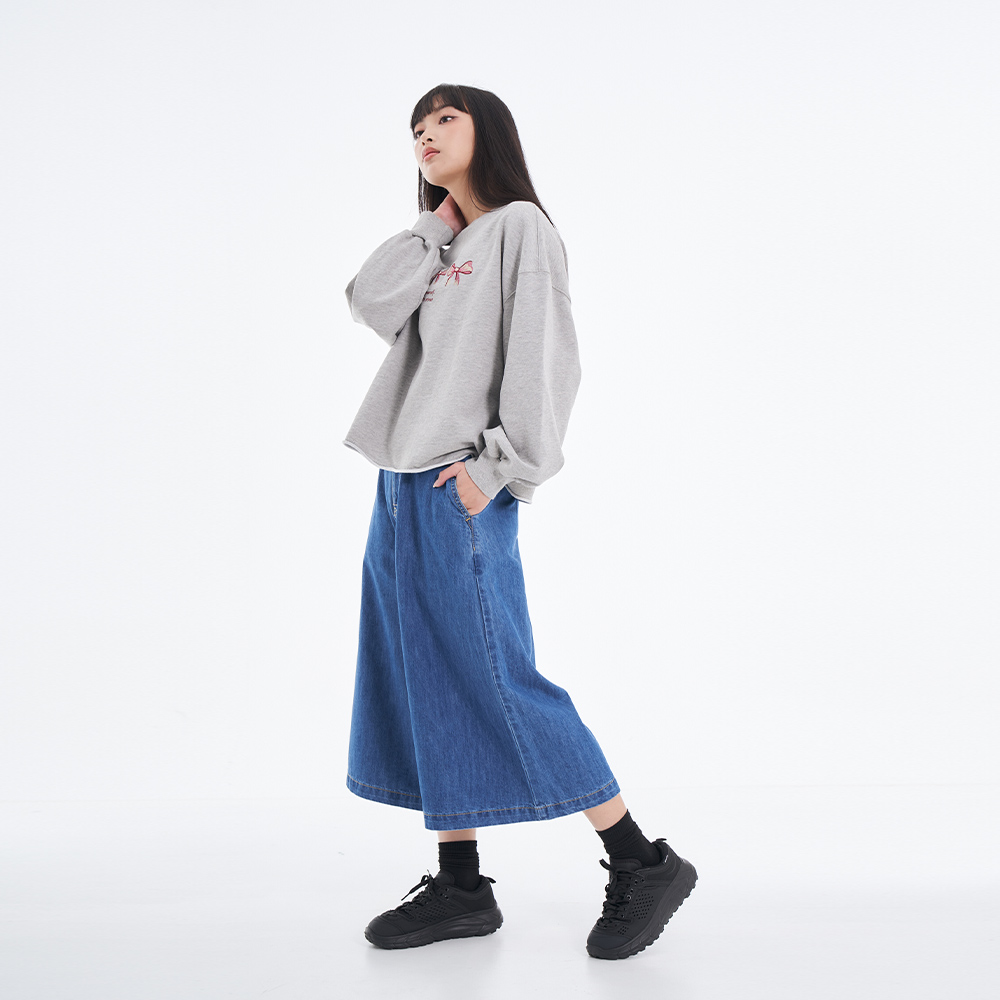 5th STREET｜女裝｜牛仔八分寬褲｜中古藍