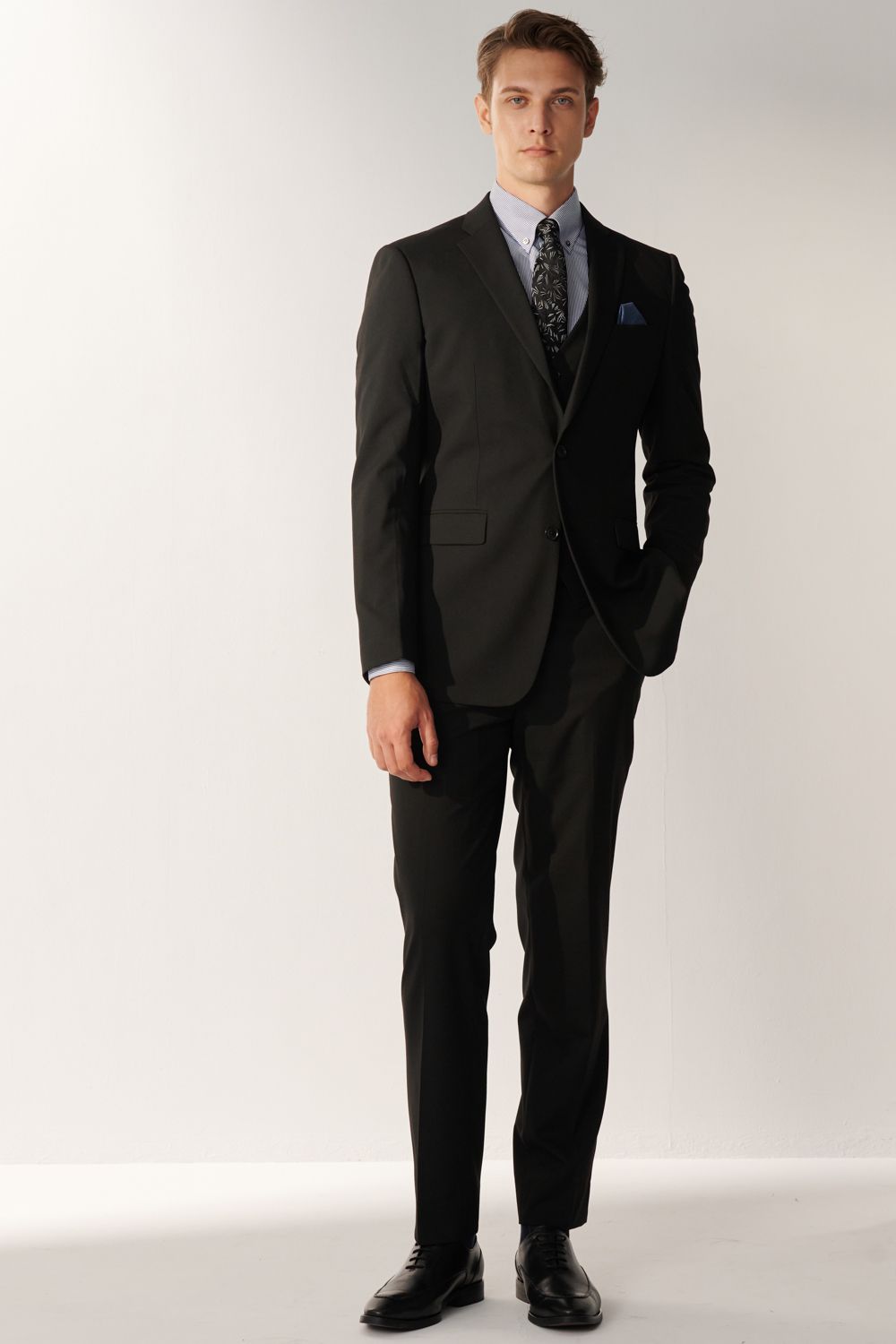 【Customized Pants】SST&C Basic Black Slim Fit Suit Trousers | 00022411001_5