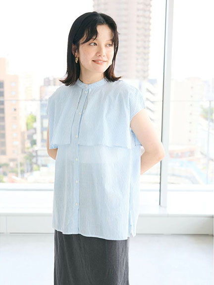 拼接荷葉摺邊棉質上衣(PA43L0A0200) - CRAFT STANDARD BOUTIQUE