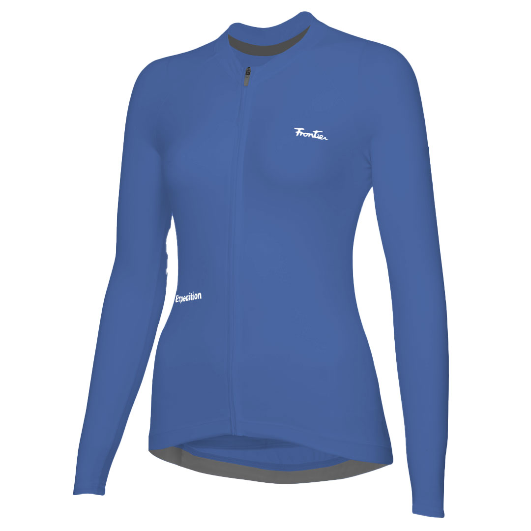 NERVE TRAINING Long Sleeve Jersey 運動版長袖車衣女款 (丹寧藍)_0