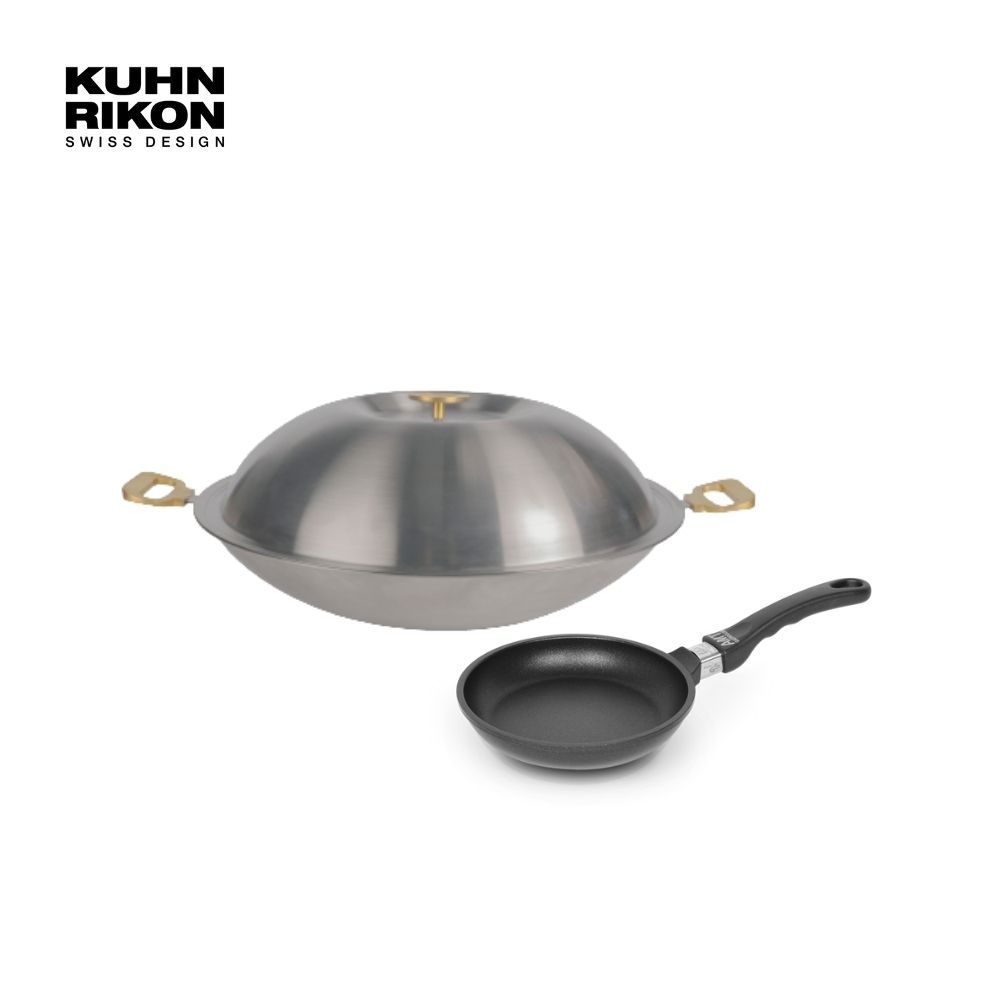 KUHN RIKON 瑞士金典大炒鍋雙耳44公分 贈 UCOM 德國黑魔法20cm平底鍋無蓋_0