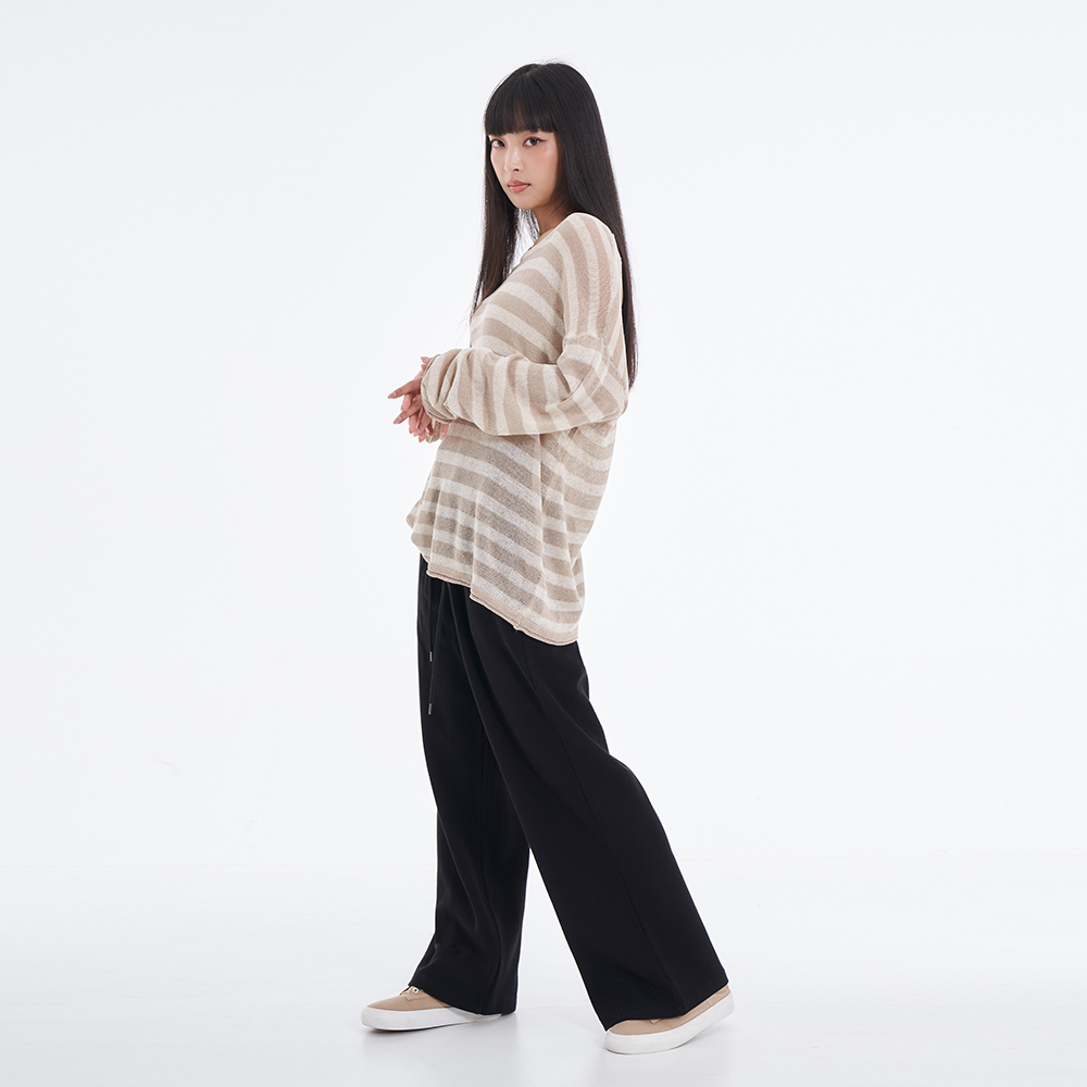 5th STREET｜女裝｜高腰闊腿長褲｜黑色