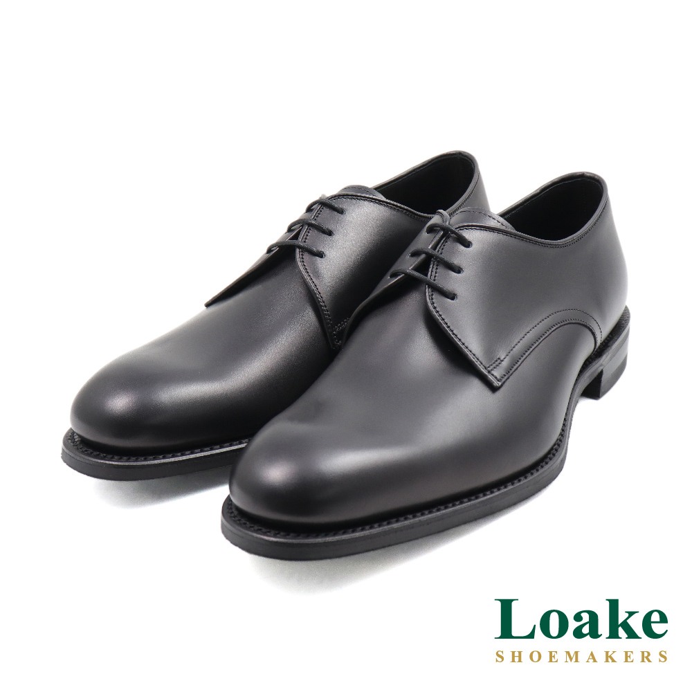 【LOAKE】英國原廠經典低調簡約三孔綁帶德比鞋 黑色(LK1982-BL)