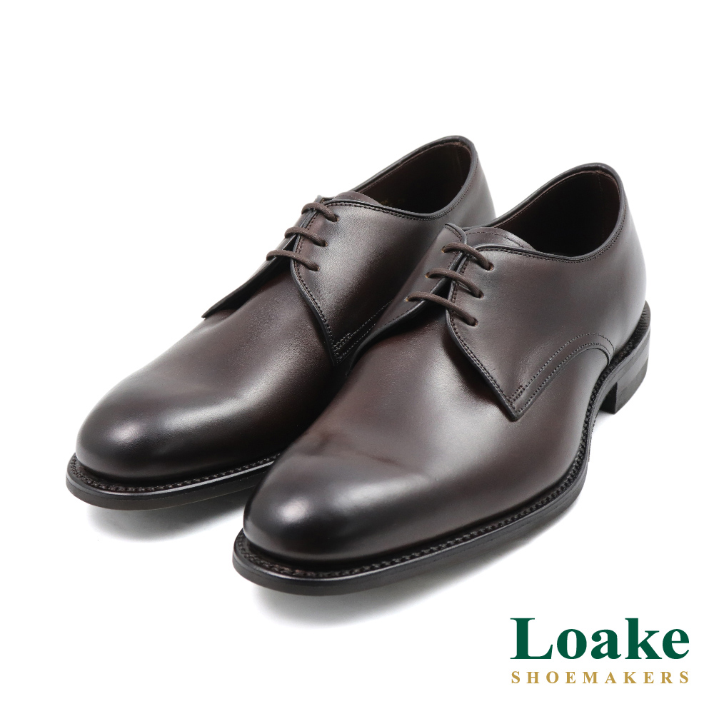 【LOAKE】英國原廠經典低調簡約三孔綁帶德比鞋 深棕色(LK1982-DBR)