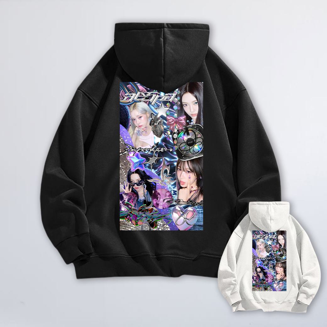 aespa Karina Giselle Winter Ningning復古銀Y2K 純棉落肩銀狐絨連帽夾克外套 台灣獨家韓團T_0