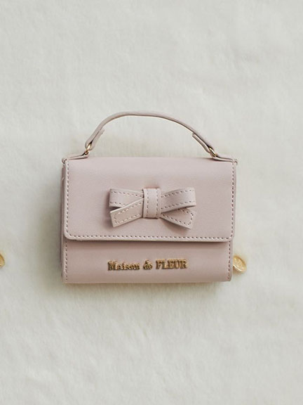 甜美蝴蝶結提把造型三折皮夾 (8A44FRJ0100) - Maison de FLEUR