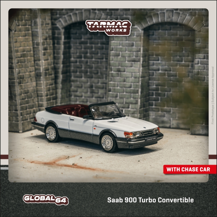TARMAC WORKS 1/64 紳寶 Saab 900 Turbo Convertible White T64G-067-WH_0
