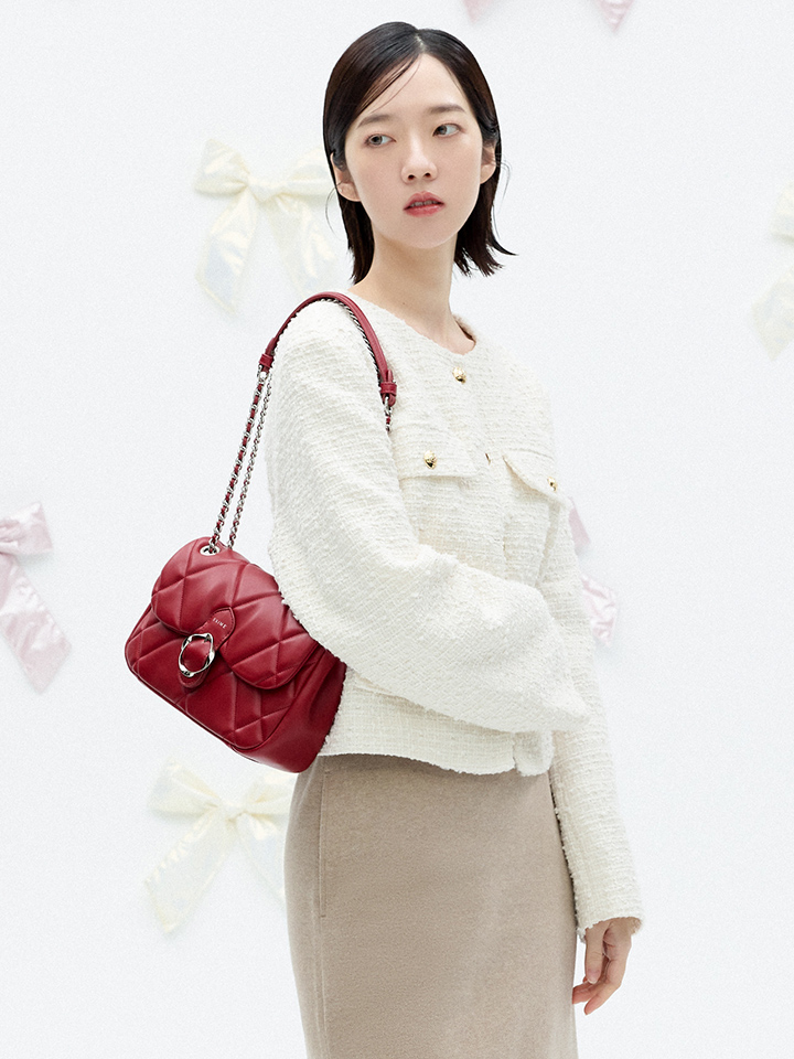 ★S'AIME★菱格絎縫束口水桶包 バケツ型ハンドバック/送料込 S'AIME】SAIME 東京企劃菱格絎縫束口小水桶包(XS)