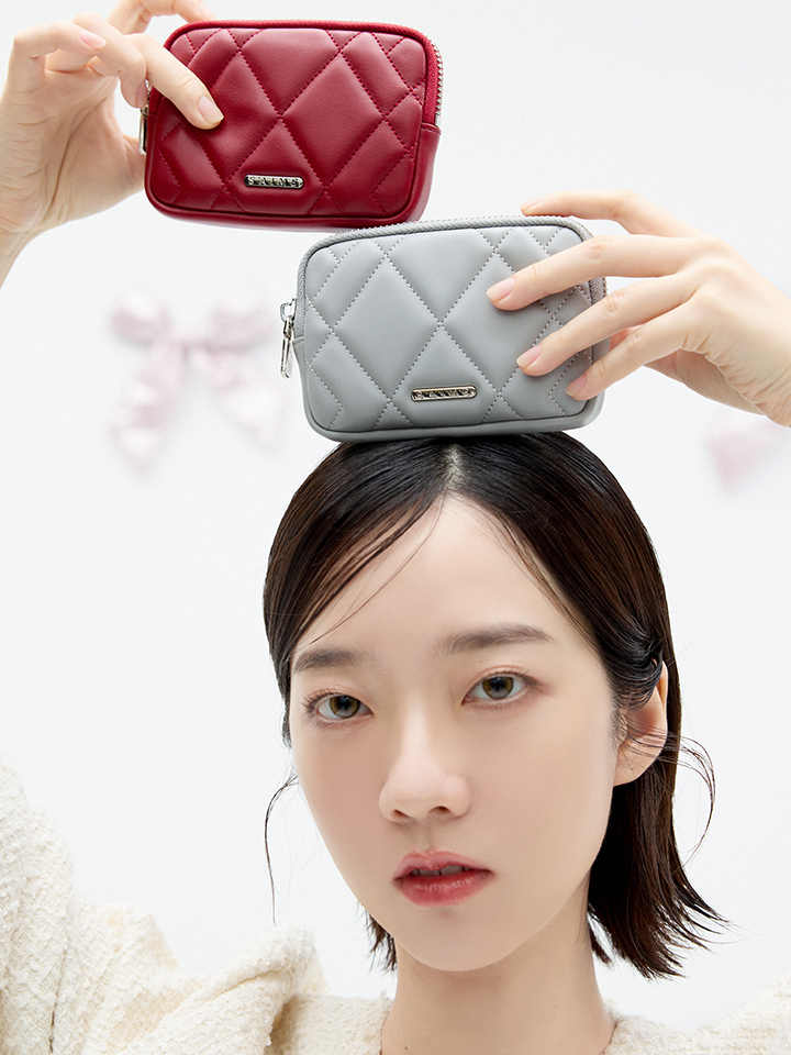 S'AIME■菱格絎縫方型零錢包 ダイヤキルティング小銭入れ/送料込 S'AIME 菱格絎縫方型零錢包｜S'AIME 東京企劃