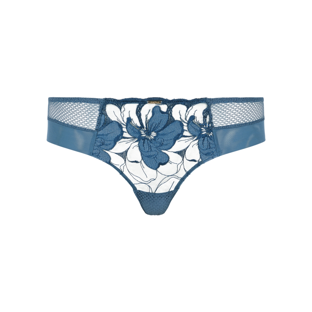 【Chantelle】1/2網紗無襯內衣>BCD>油畫藍(12Q50_A54)【Fleurs Signature】_5