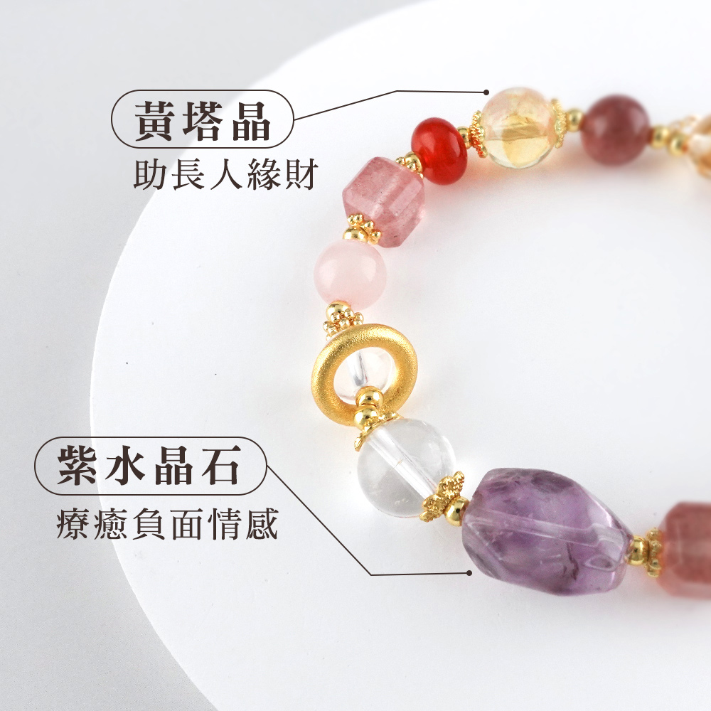 粉漾美莓心戀手鍊－【招財、人緣、桃花】_4