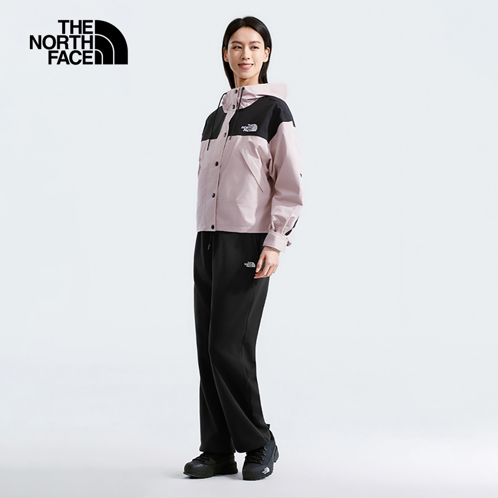 The North Face北面女款黑色彈力褲腰可調節褲腳運動休閒長褲