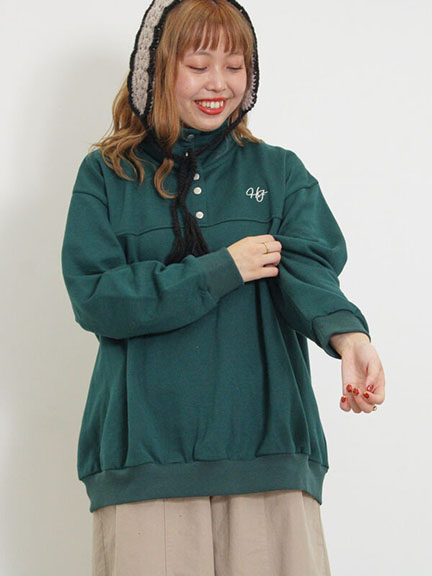 標誌刺繡半排釦溫暖休閒上衣(0F000334910) - Samansa Mos2