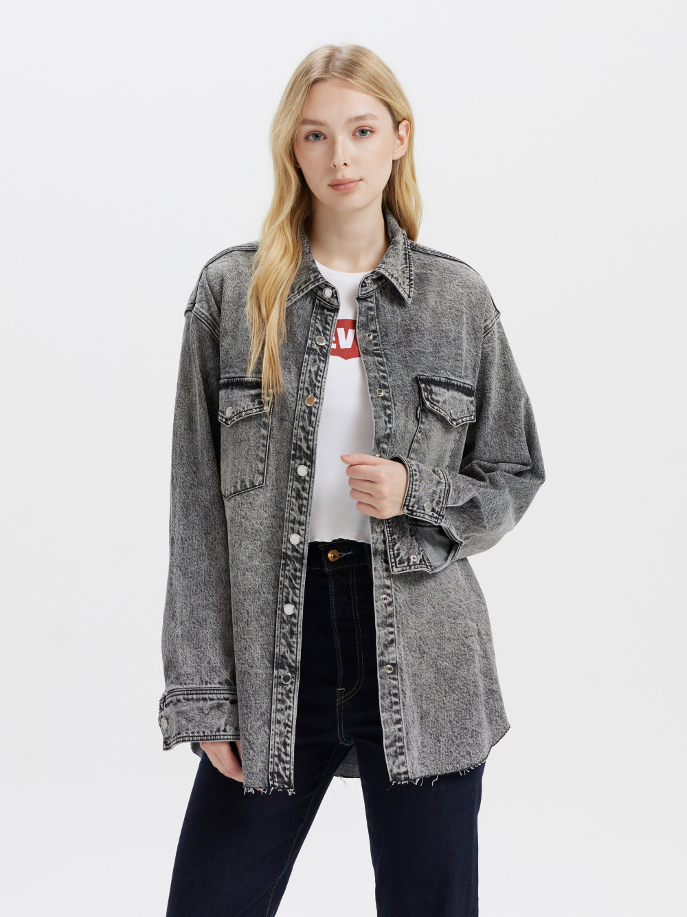 Levi’s® 女款 牛仔襯衫 ROCK&ROLL系列 襯衫外套 牛仔外套 熱賣單品