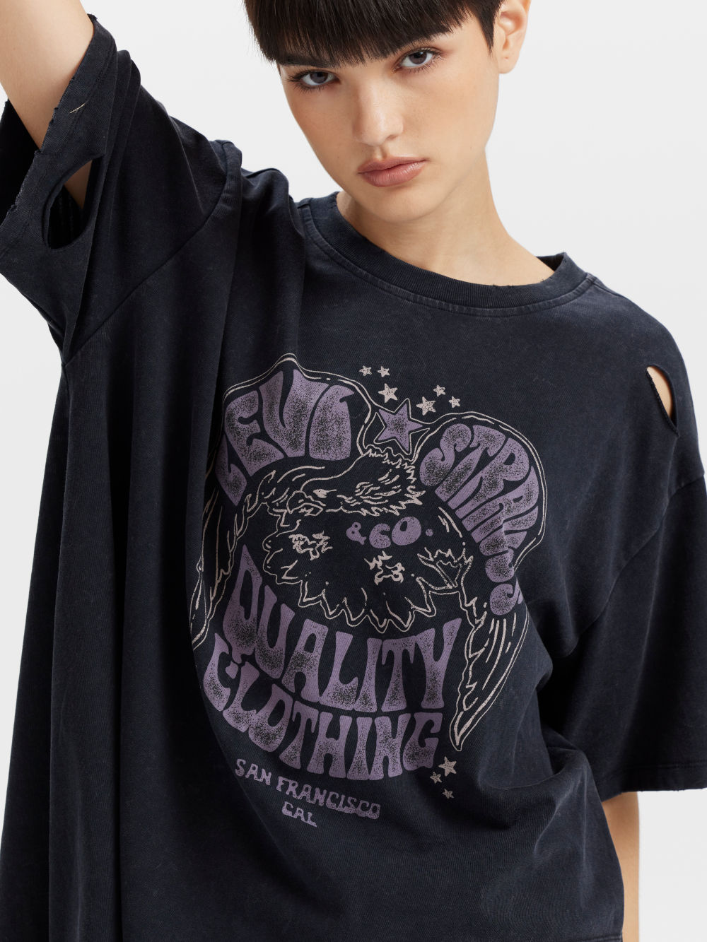 女款 長版T 破壞設計 Tee 短袖 特色印花 人氣新品