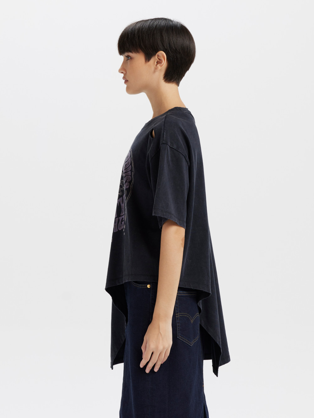 女款 長版T 破壞設計 Tee 短袖 特色印花 人氣新品_6