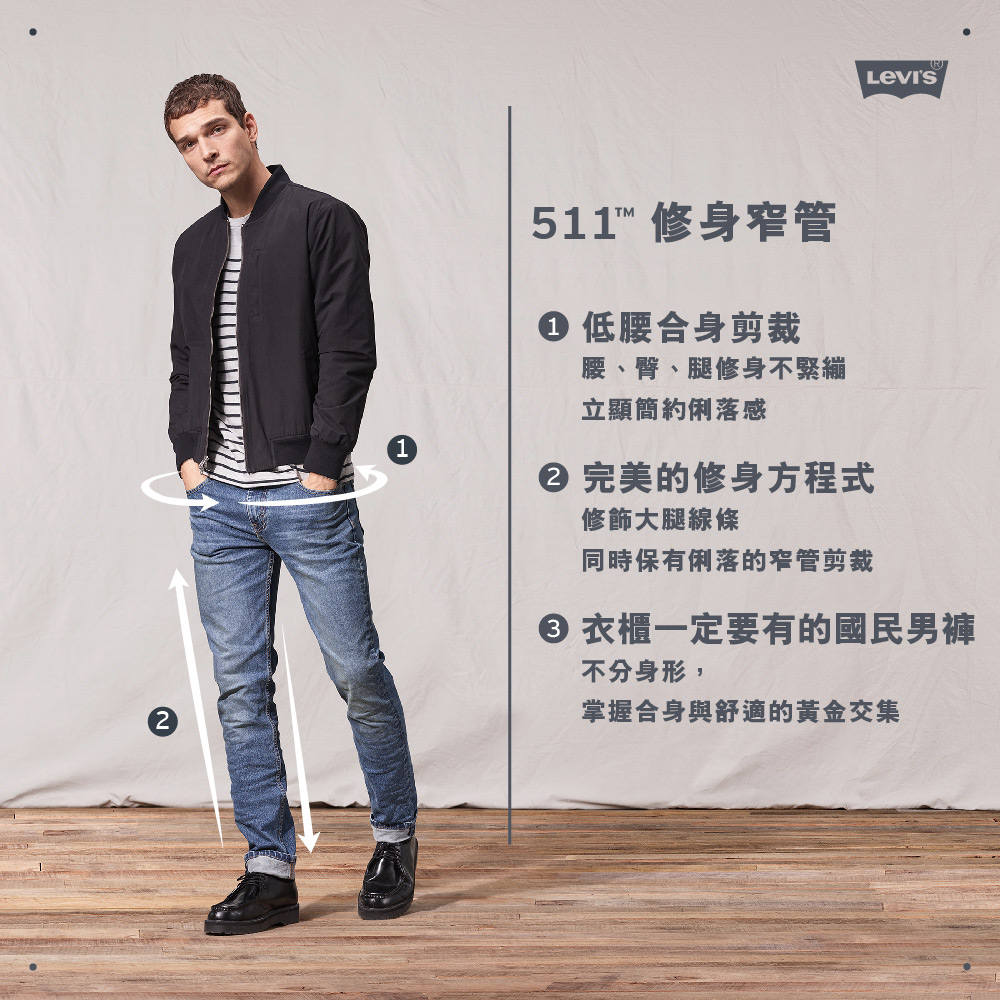 Levi’s® 511™ 男款 低腰合身牛仔褲  直筒牛仔褲 丹寧褲 人氣新品_2