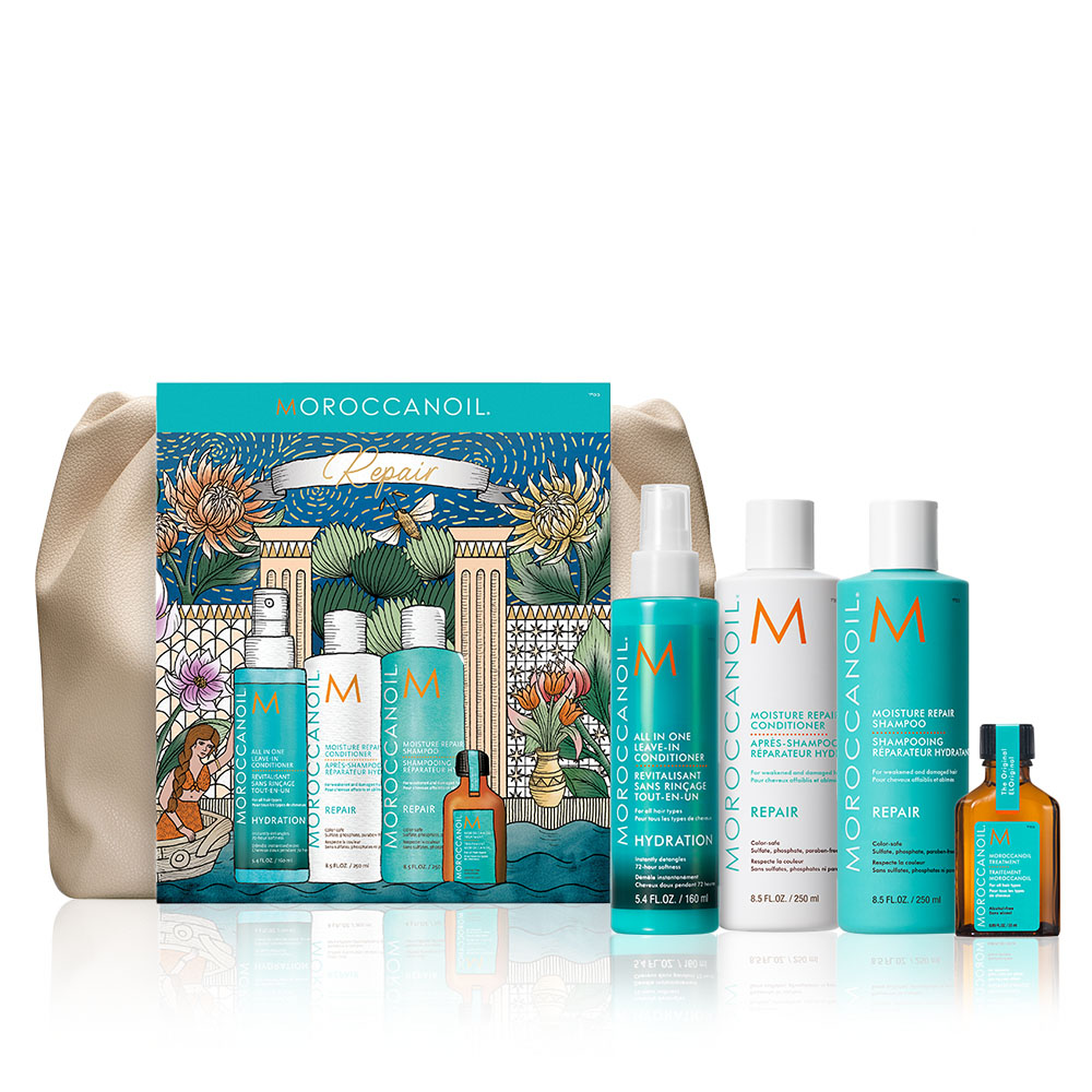 MOROCCANOIL 雲朵包保濕修復組(優油保濕修復洗髮露250ML+優油保濕修復護髮劑250ML+優油高效保濕噴霧160ML+摩洛哥優油25ML)_1
