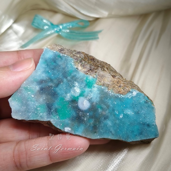 晶簇化矽孔雀共生磷銅礦與石英1208-36 CHRYSOCOLLA ~溝通、神性的彰顯、溫和與力量的完美結合_4
