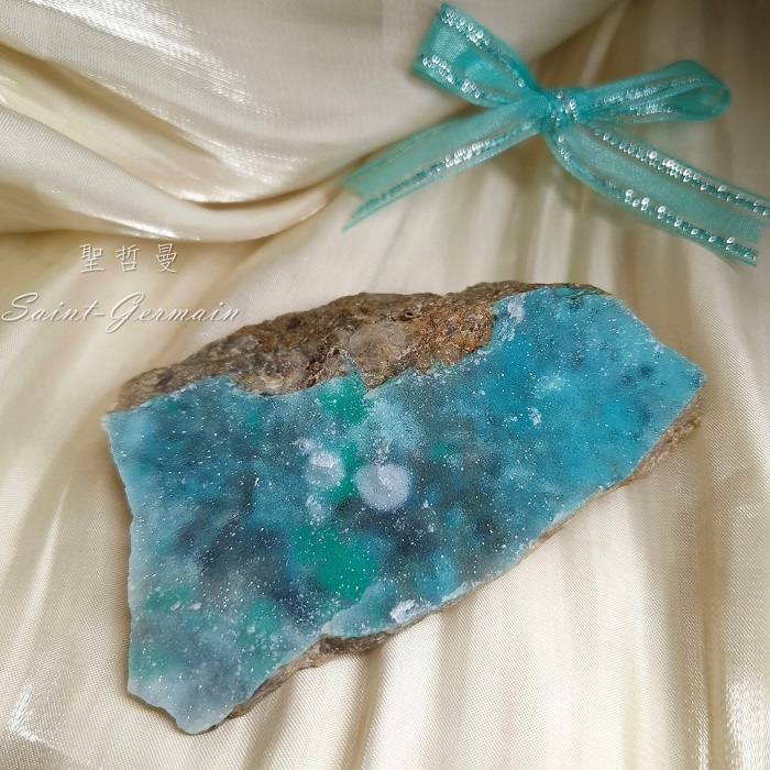 晶簇化矽孔雀共生磷銅礦與石英1208-36 CHRYSOCOLLA ~溝通、神性的彰顯、溫和與力量的完美結合_5