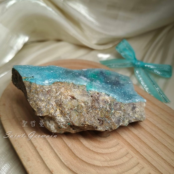 晶簇化矽孔雀共生磷銅礦與石英1208-36 CHRYSOCOLLA ~溝通、神性的彰顯、溫和與力量的完美結合_8