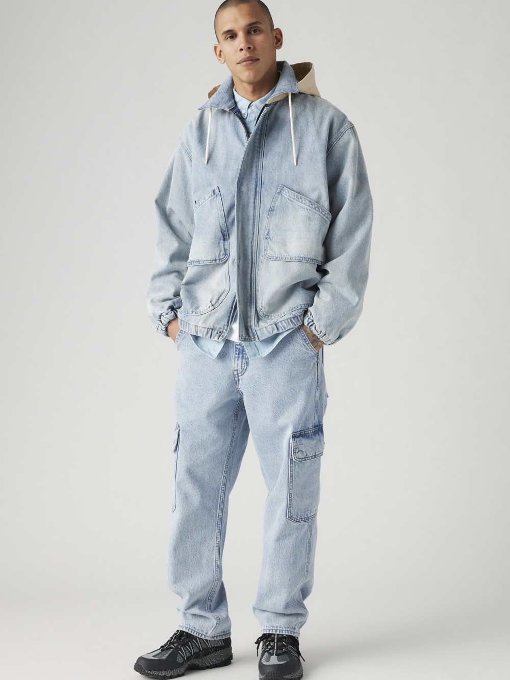 568™ STAY LOOSE男款中腰寬鬆繭型牛仔工裝褲 人氣新品