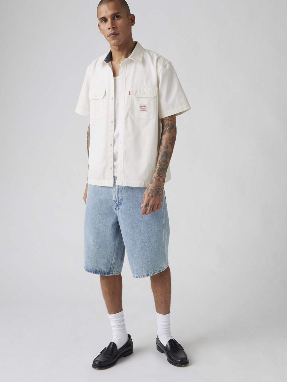 Workwear工裝系列 568™ LOOSE男款中腰寬鬆牛仔工裝短褲 人氣新品