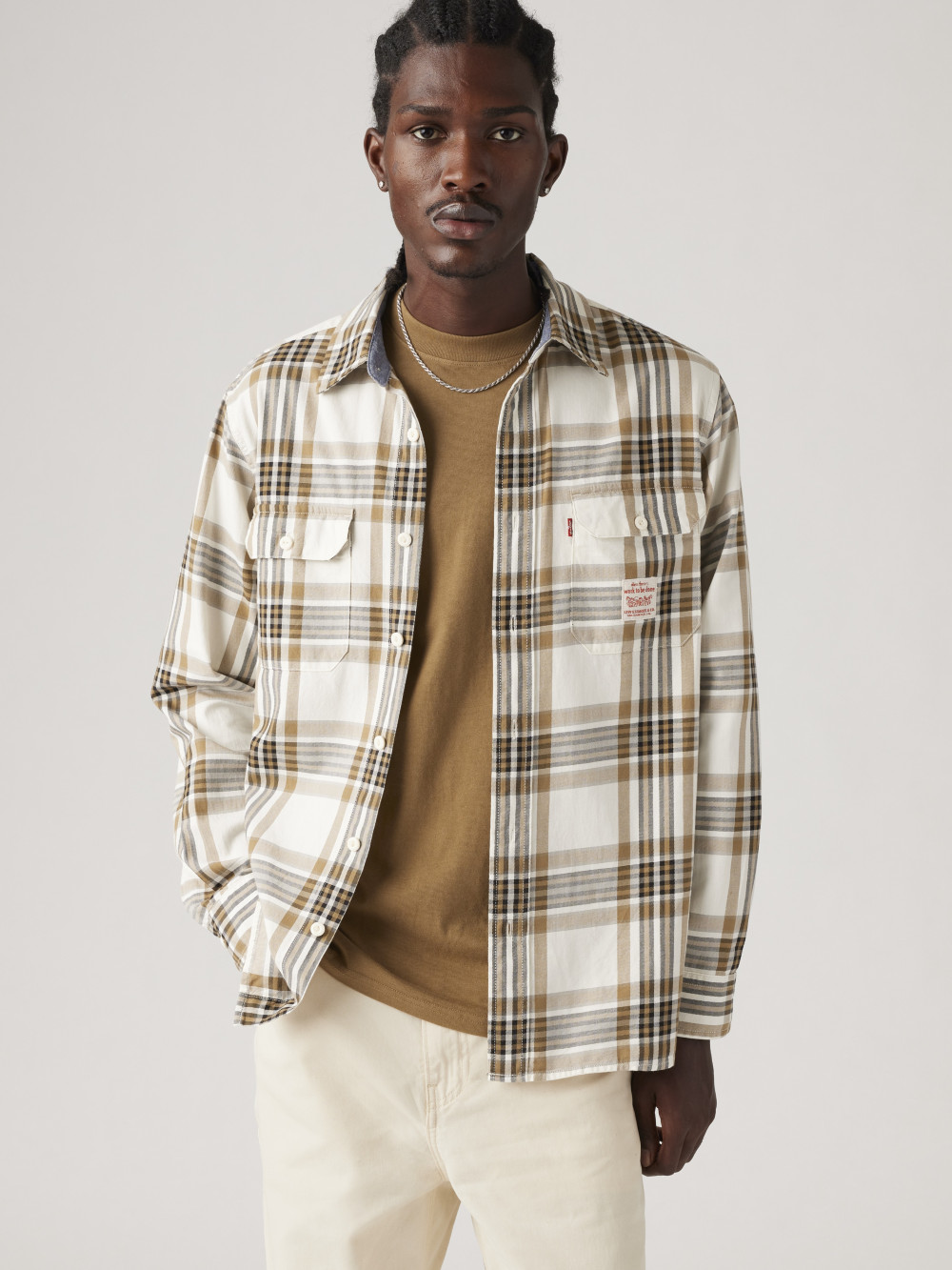 Workwear工裝系列 男款 經典工裝式格紋襯衫 人氣新品
