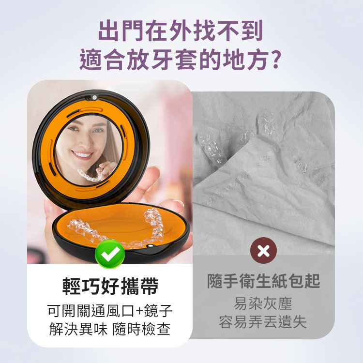 透氣帶鏡牙套盒 磁吸式牙套收納盒 牙套置物盒 維持器收納盒 儲牙盒 隱適美收納盒【BF0408】《約翰家庭百貨_3