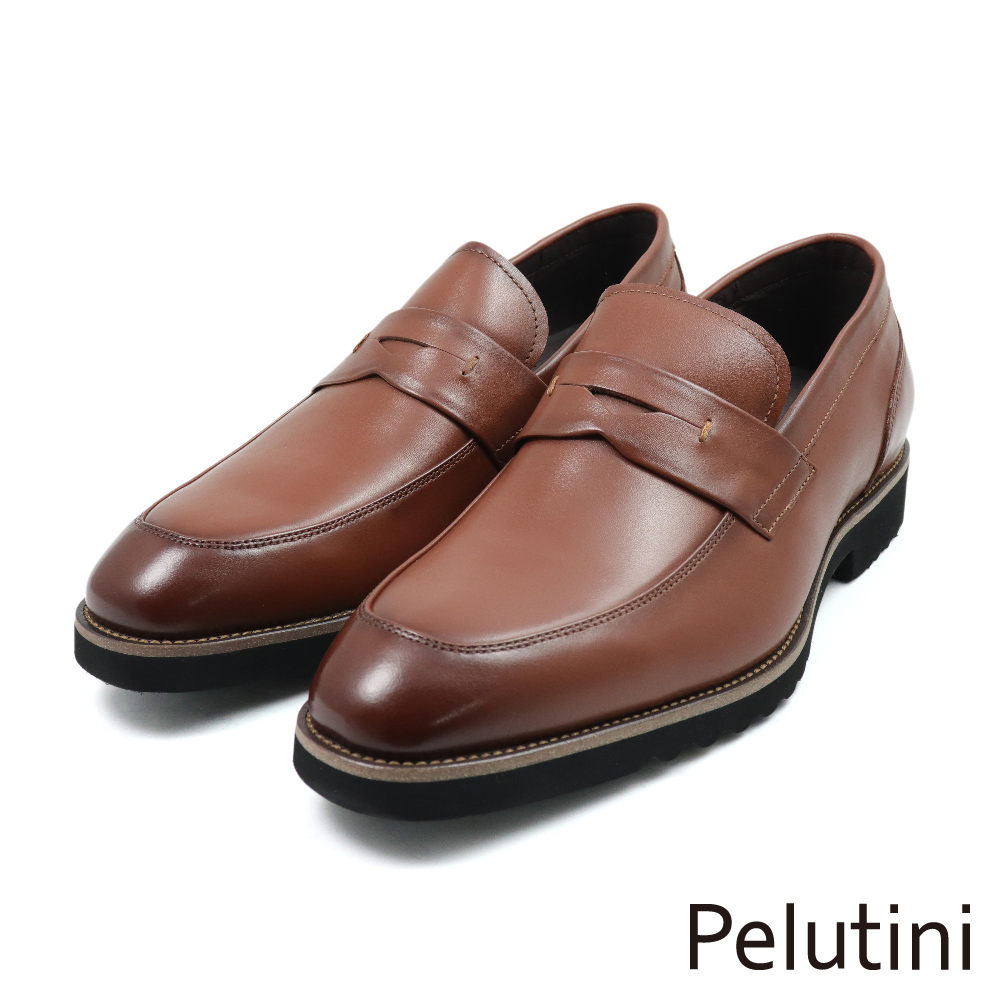【Pelutini】經典素面刷染便士樂福鞋 棕色(317037-BR)