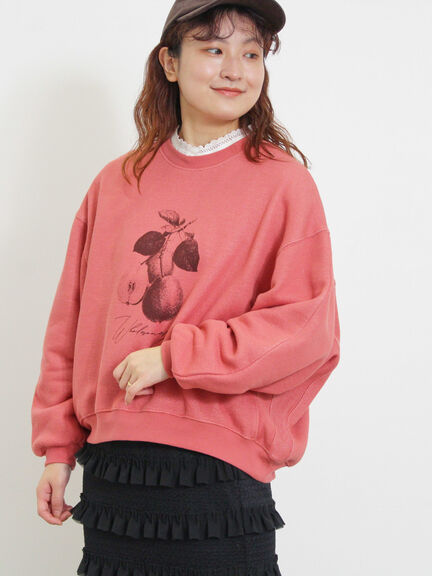 多種圖案印花內刷毛大學T(0F000335010) - Samansa Mos2