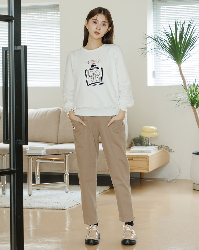 POONE 香水蝴蝶結縮口袖上衣_2