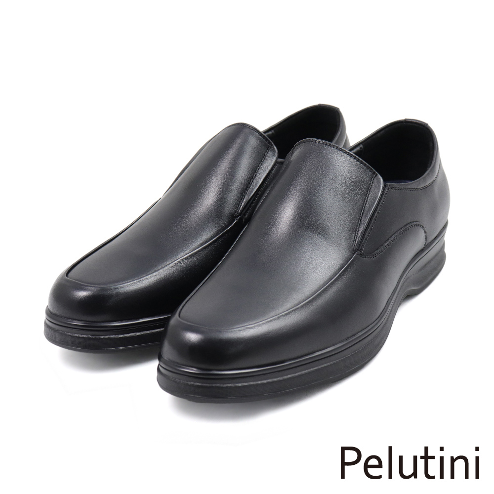 【Pelutini】經典輕量質感素面懶人樂福鞋 黑色(PE2006-BL)