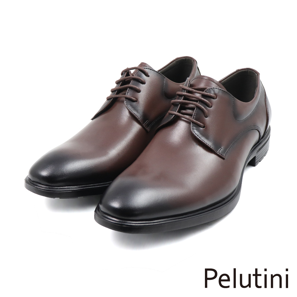 【Pelutini】經典質感輕量軟墊綁帶德比鞋 深棕色(PO001-DBR)