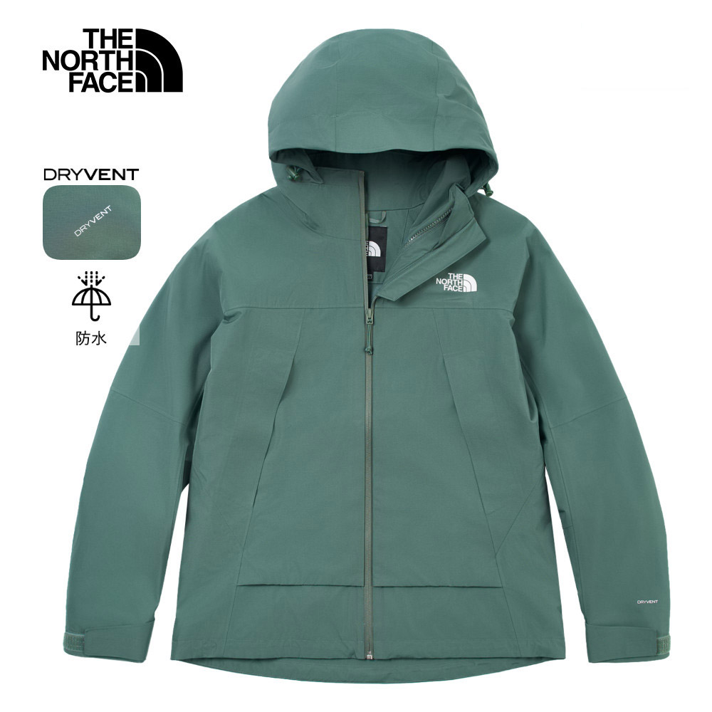 The North Face北面女款綠色DryVent防水透氣衝鋒衣｜8BWEHCH_0