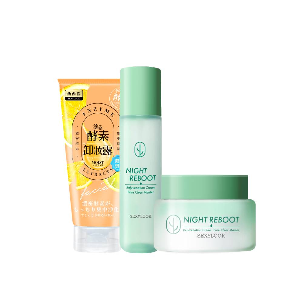 【SEXYLOOK 西西露】仙人掌夜光洗顏組(夜光代謝水 200ml+夜光代謝霜 75ml+洗面乳120ml_擇1_1