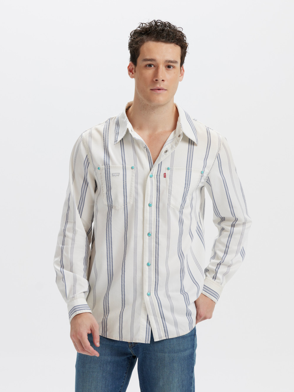 Workwear 工裝系列 男款 長袖襯衫 牛津領 條文襯衫 人氣新品
