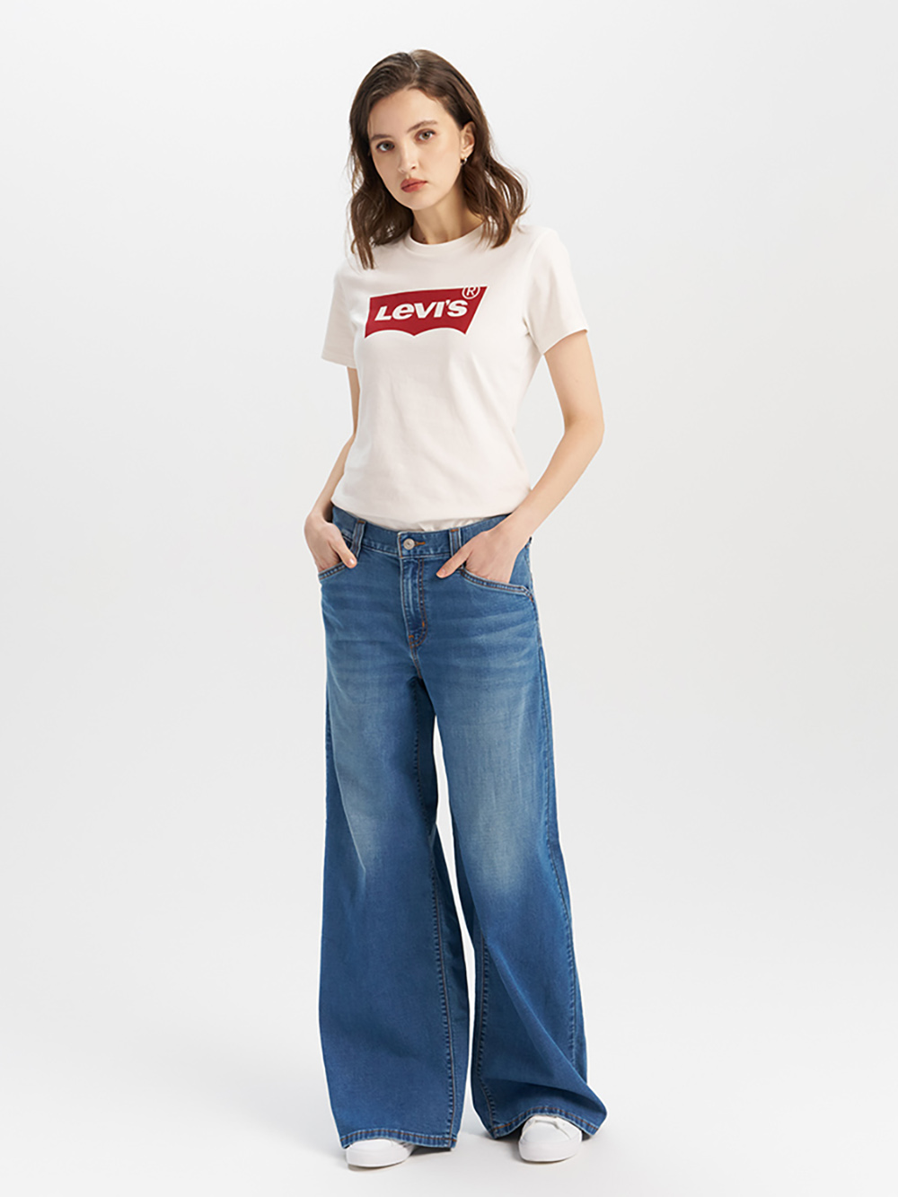 Baggy Dad Wide Leg女款 中腰寬鬆牛仔褲 直筒牛仔褲 人氣新品