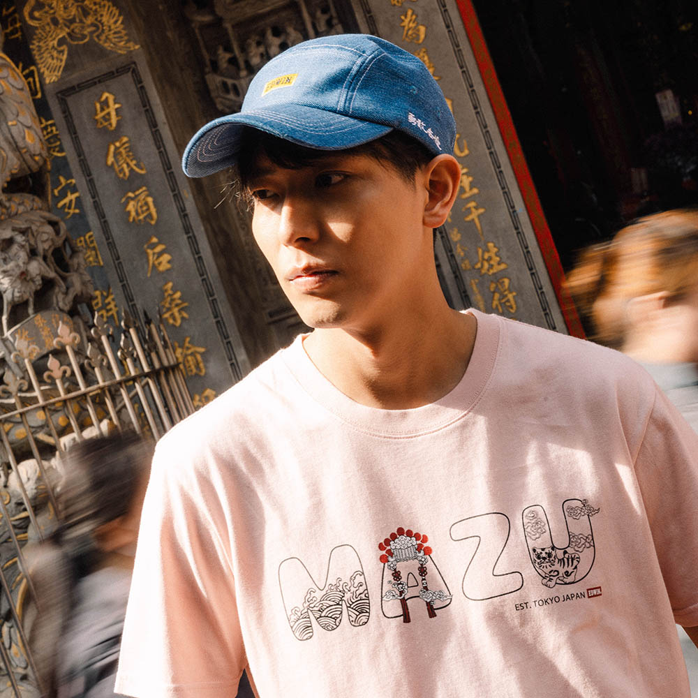 EDWIN｜白沙屯｜配件｜白沙屯媽祖勇字丹寧五分割帽