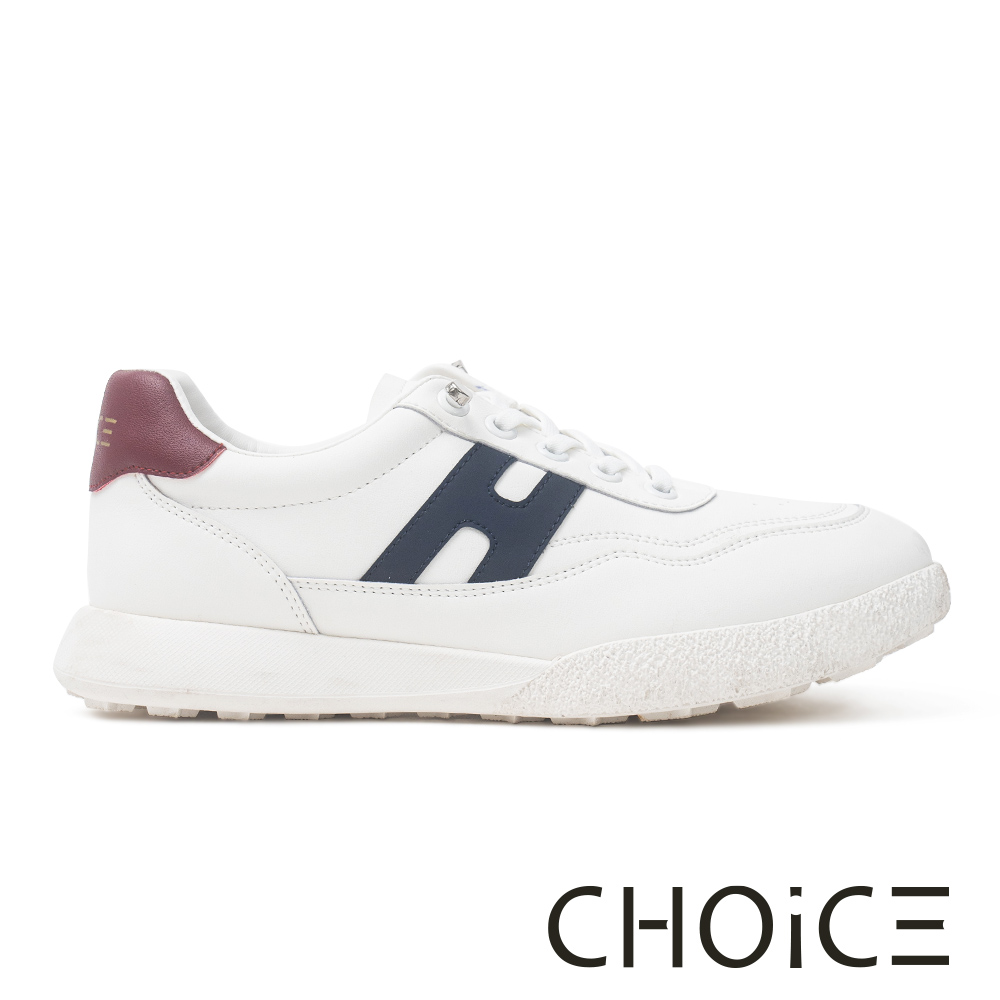 CHOiCE 舒適撞色免綁帶厚底休閒鞋 藍色 #38375