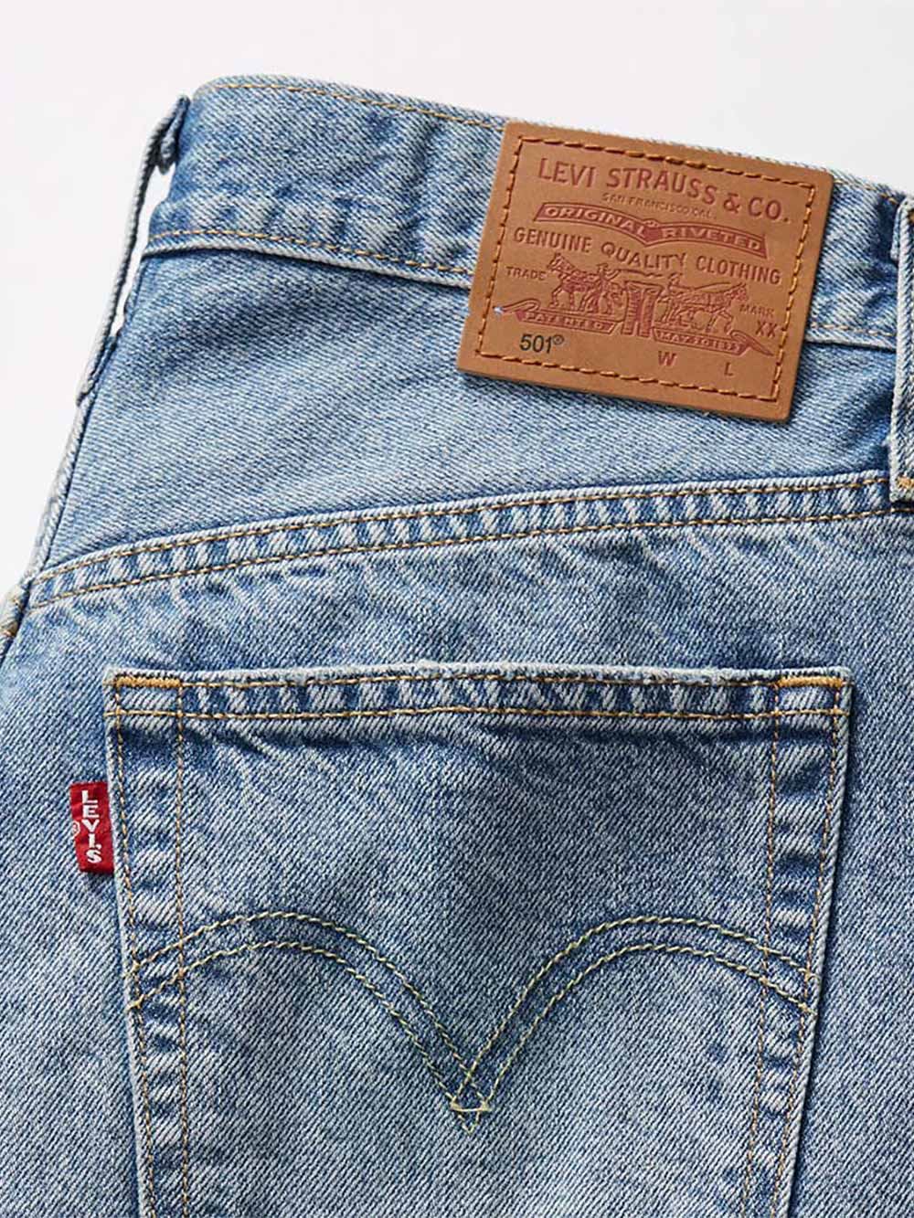 501®女款高腰膝上牛仔短褲 人氣新品_5