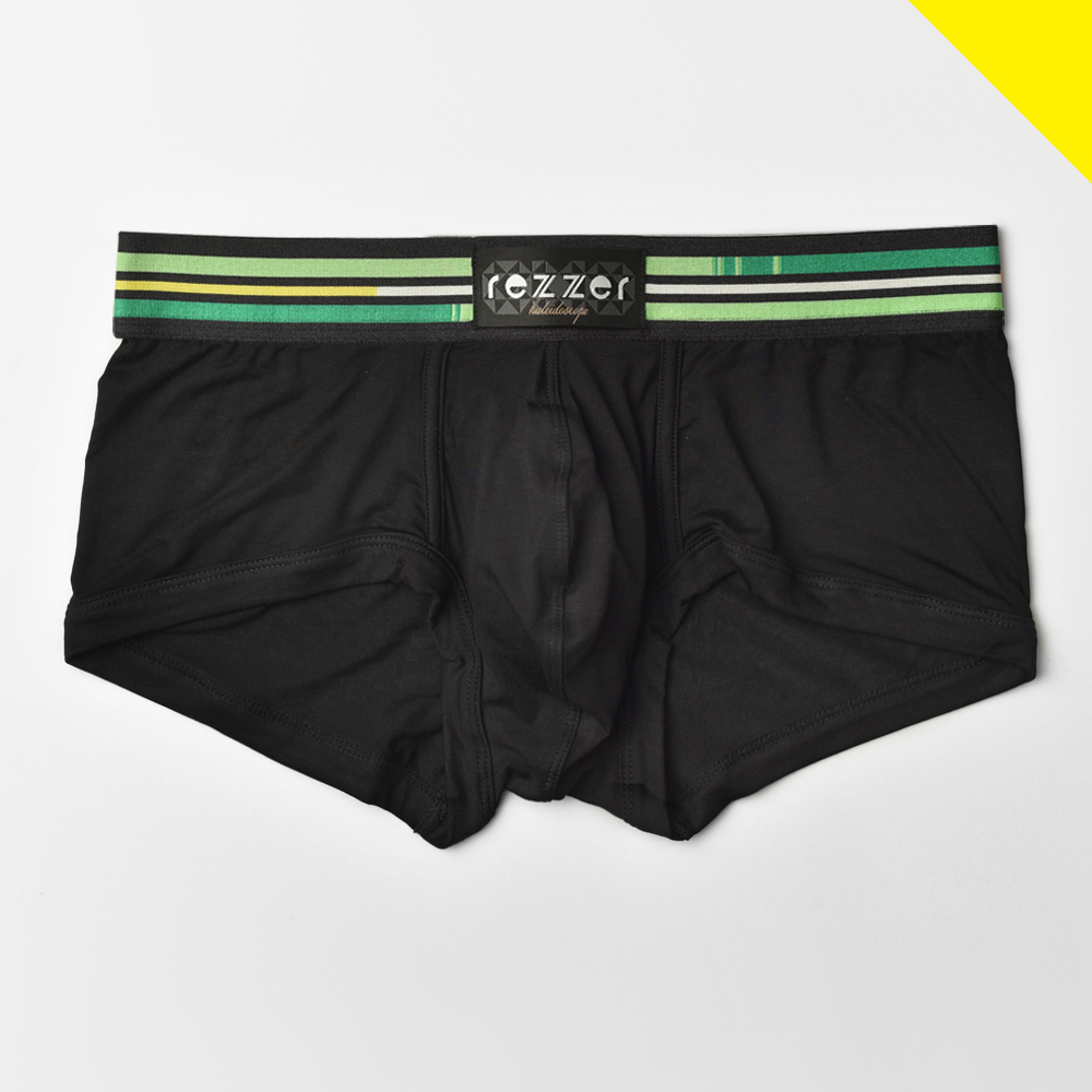 【零碼 S、M、L、XL  】▶低腰◀四角褲-萬花筒-綠 黑【超細纖維】_2