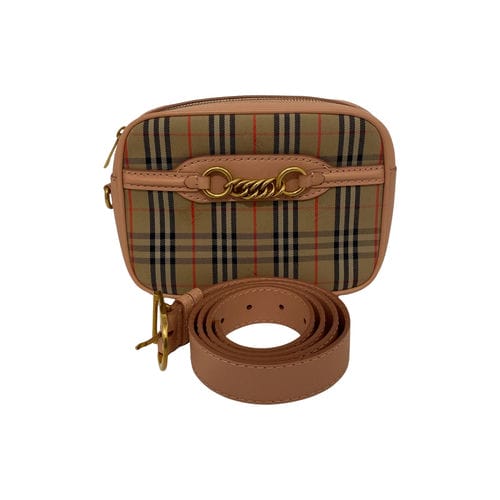 【台北西門店】BURBERRY/側背包//粉蘇格蘭紋側背包