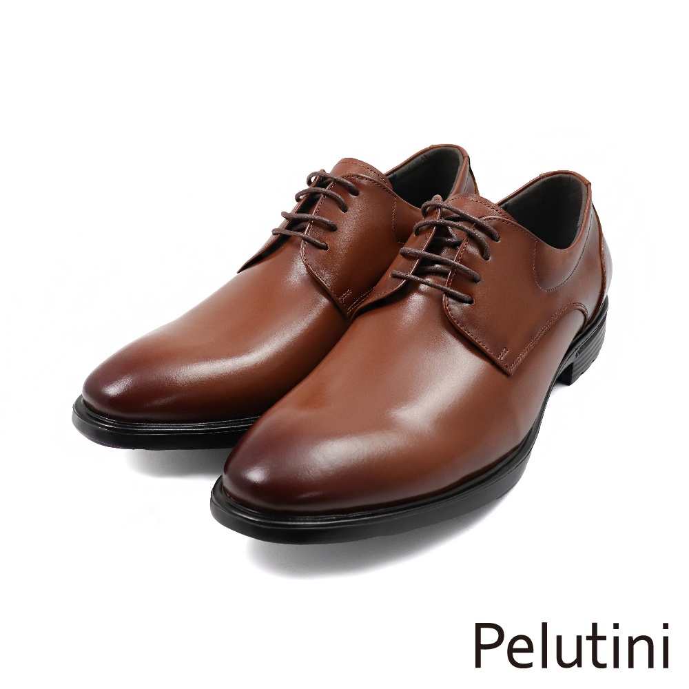 【Pelutini】經典質感輕量軟墊綁帶德比鞋 棕色(PO001-BR)