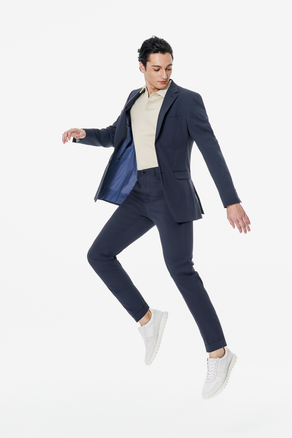 SST&C Midnight Blue Textured Suit | 00012502001_1