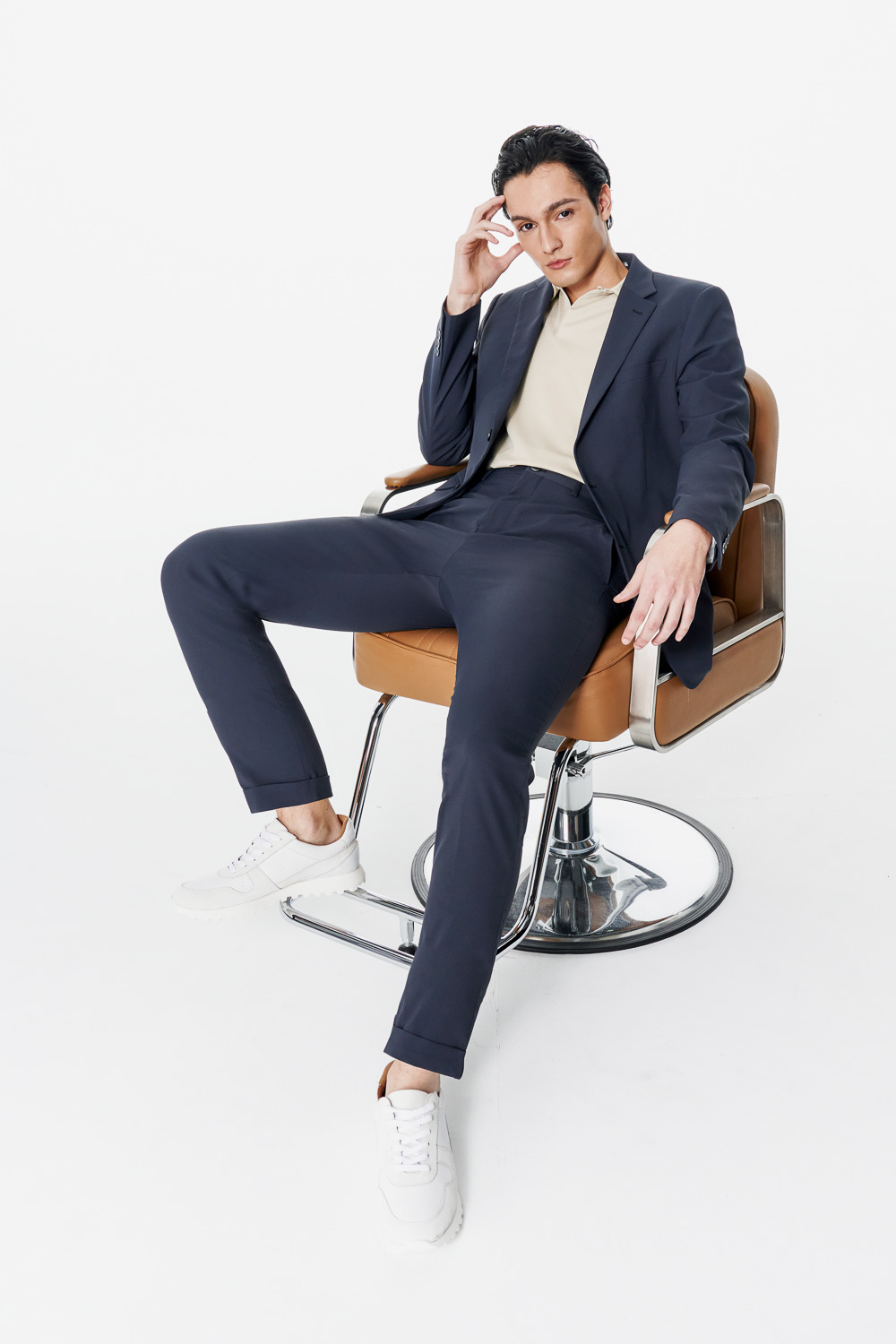 SST&C Midnight Blue Textured Suit | 00012502001_2