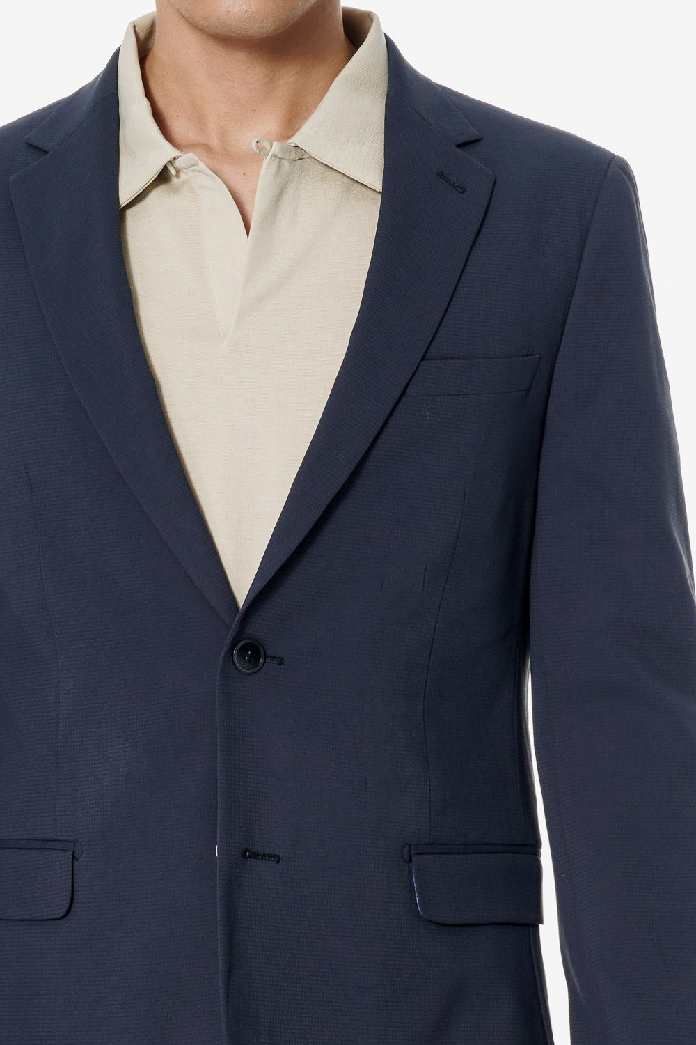 SST&C Midnight Blue Textured Suit | 00012502001_3